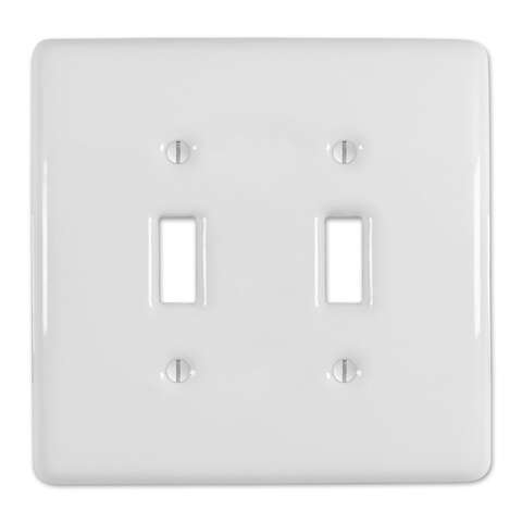 Amerelle Metro White 2 gang Ceramic Toggle Wall Plate 1 pk