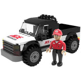 Ace Block Pickup Truck Black/Red/White 80 pc