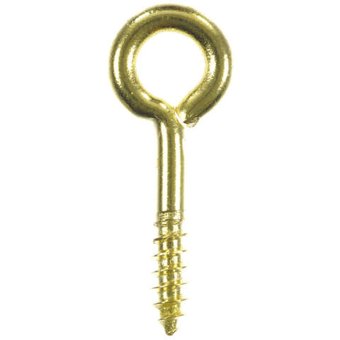 Ace 1/8 in. D X 1 in. L Polished Brass Screw Eye 30 lb. cap. 7 pk, Pack of 5