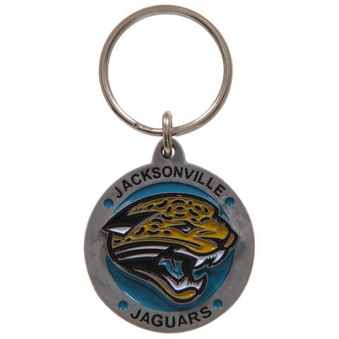 HILLMAN NFL Tempered Steel Brown Split Ring Keychain, Pack of 3