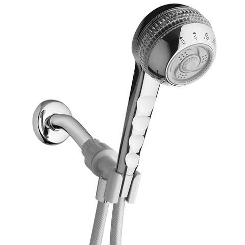 Waterpik PowerSpray Plus Chrome 4 settings Handheld Showerhead 1.8 gpm, Pack of 2