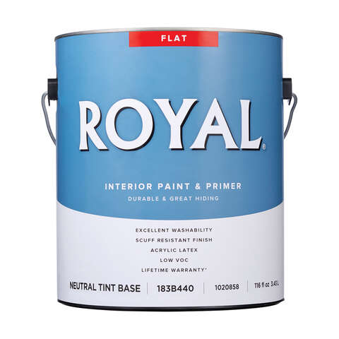 Royal Flat Tint Base Neutral Base Paint and Primer Interior 1 gal, Pack of 4