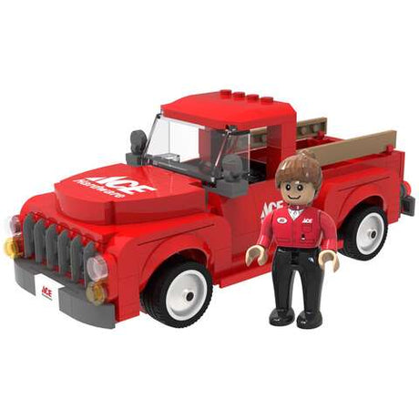 Ace Block Vintage Pickup Truck ABS/Polypropylene Red 80 pc