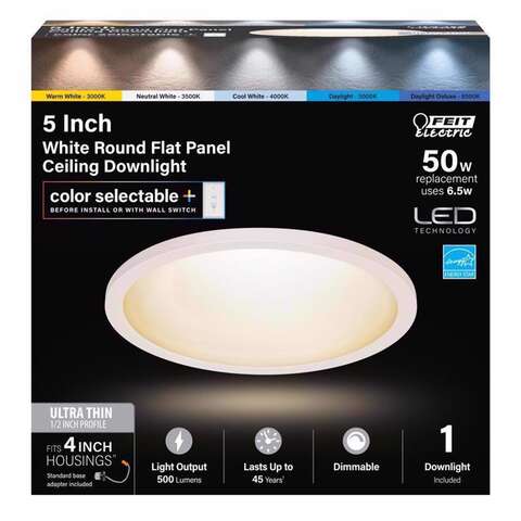 Feit EDGELIT Frost White 4 in. W Aluminum LED Retrofit Recessed Lighting 6.5 W