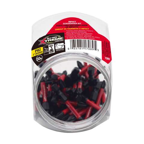 Blu-Mol Xtreme Phillips 2 in. L Screwdriver Bit S2 Tool Steel 1 pc, Pack of 50