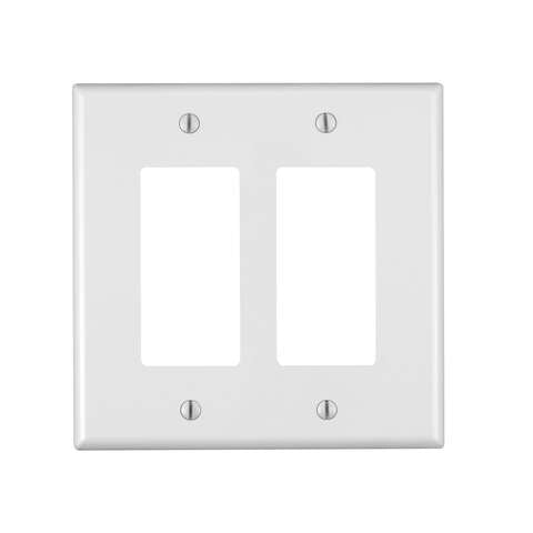 Leviton White 2 gang Plastic Decorator Oversized Wall Plate 1 pk