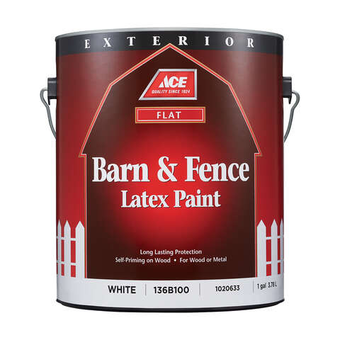 Ace Flat White Barn and Fence Paint Exterior 1 gal, Pack of 4