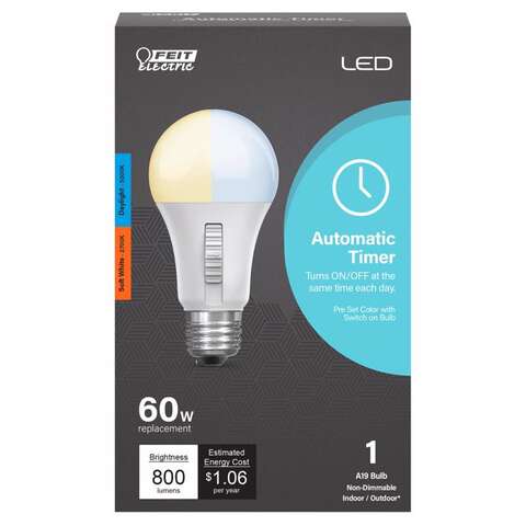 Feit A19 E26 (Medium) LED Bulb Soft White 60 Watt Equivalence 1 pk