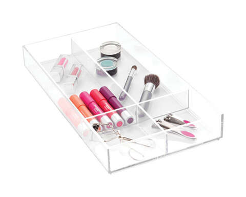 iDesign 2 in. H X 16 in. W X 8 in. D Plastic Cosmetic Organizer