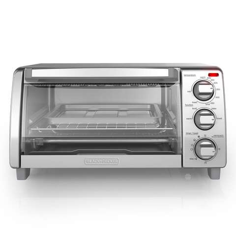 Black+Decker Stainless Steel Silver Toaster Oven 9.33 in. H X 11.97 in. W X 17.2 in. D