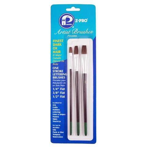 Premier Z-Pro Flat Artist Paint Brush Set