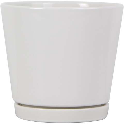 Trendspot Knack 5.7 in. H X 6 in. D Ceramic Planter White, Pack of 4