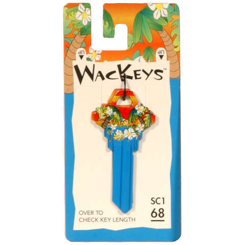 HILLMAN Wackeys Hawaiian House/Office Key Blank 68 SC1 Single For Schlage, Pack of 6