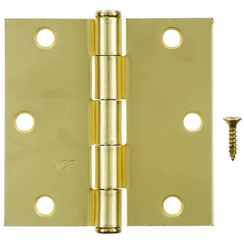 Ace 3-1/2 in. L Satin Brass Residential Door Hinge 1 pk