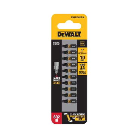 DeWalt FLEXTORQ Square #2 X 1 in. L Screwdriver Bit 10 pc