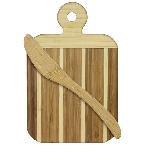 Totally Bamboo 9 in. L X 6 in. W X 0.5 in. Bamboo Striped Cutting Board Set 2 pc, Pack of 12