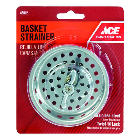 Ace 3-1/4 in. D Stainless Steel Stainless Steel Basket Strainer Assembly