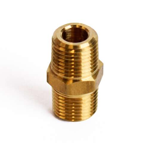 ATC 1/8 in. MPT X 1/8 in. D MPT Yellow Brass Hex Nipple, Pack of 5