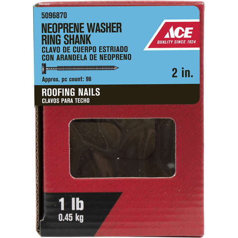 Ace 2 in. Roofing Galvanized Steel Nail Round Head 1 lb