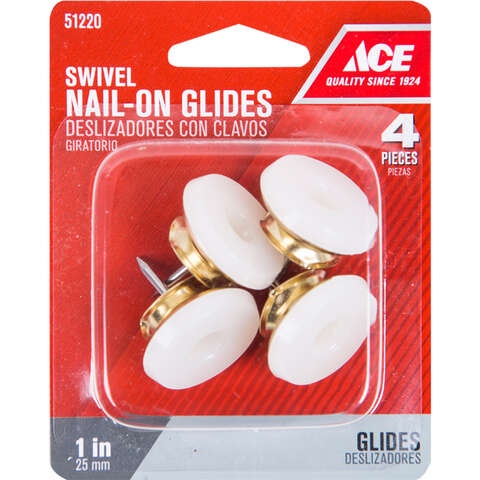 Ace Gold 1 in. Nail-On Brass Swivel Glide 4 pk