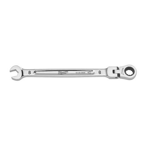 Milwaukee 8 mm X 8 mm 12 Point Metric Flex Head Combination Wrench 5.75 in. L 1 pc