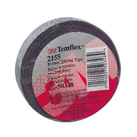 3M Temflex 3/4 in. W X 22 ft. L Black Rubber Splicing Tape