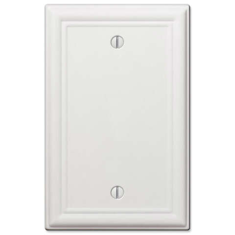 Amerelle Chelsea White 1 gang Stamped Steel Blank Wall Plate 1 pk