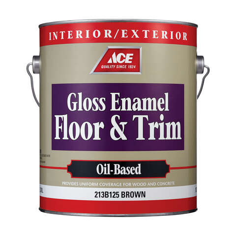 Ace Gloss Brown Oil-Based Floor Paint 1 gal, Pack of 4