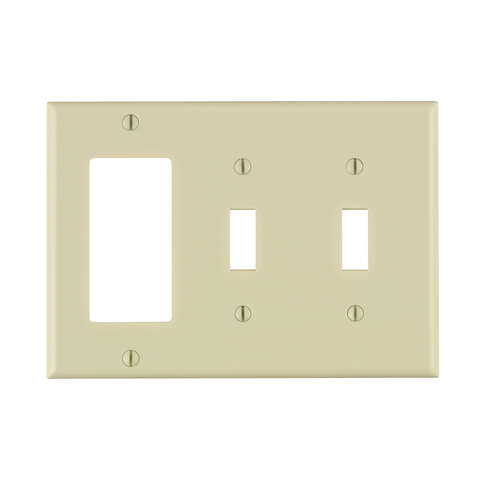 Leviton Light Almond 3 gang Thermoset Plastic Decorator/Toggle Wall Plate 1 pk