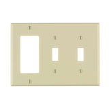 Leviton Light Almond 3 gang Thermoset Plastic Decorator/Toggle Wall Plate 1 pk