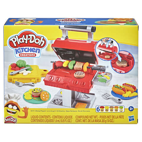 Hasbro Play-Doh Kitchen Creations BBQ Grill Playset Multicolored 14 pc