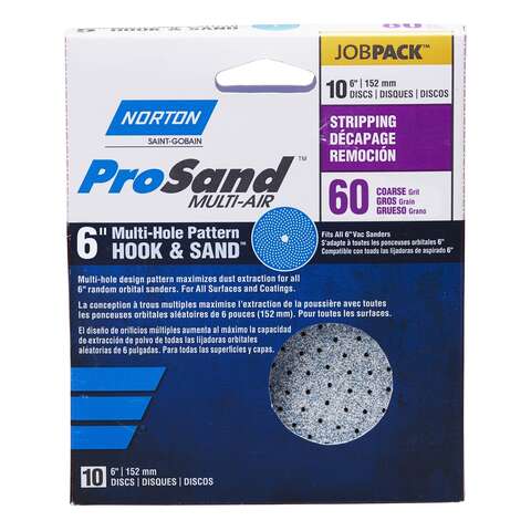 Norton ProSand 6 in. Zirconia Alumina Hook and Loop H831 Sanding Disc 60 Grit Coarse 10 pk