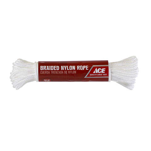 Ace 1/8 in. D X 48 ft. L White Braided Nylon Rope, Pack of 6