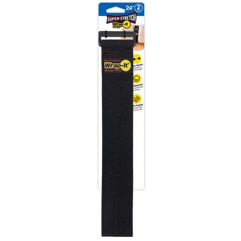 Wrap-It Super-Stretch 2 in. W X 24 in. L Black Stretch Storage Straps 10 lb 2 pk