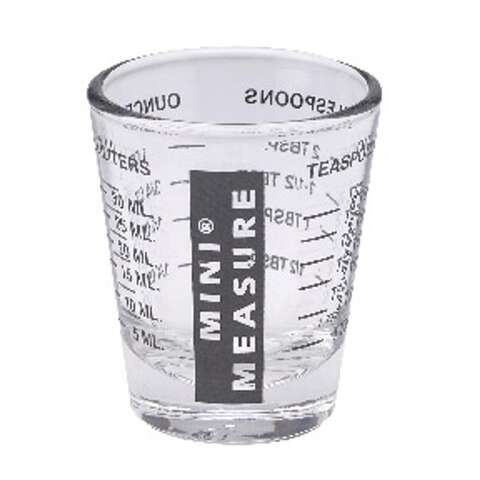 Harold's Kitchen Glass Black Measuring Glass, Pack of 12