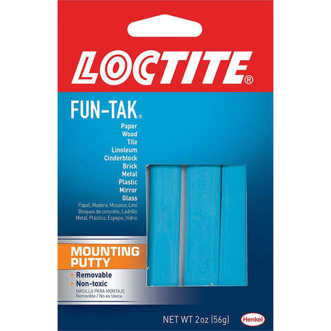 Loctite Fun-Tak Low Strength Synthetic Rubber Mounting Putty 2 oz, Pack of 12