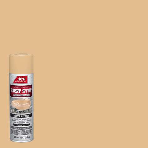 Ace Rust Stop Gloss Almond Protective Enamel Spray Paint 15 oz, Pack of 6