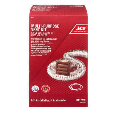 Ace 4 in. W X 6 in. L Brown Plastic Dryer Vent Kit