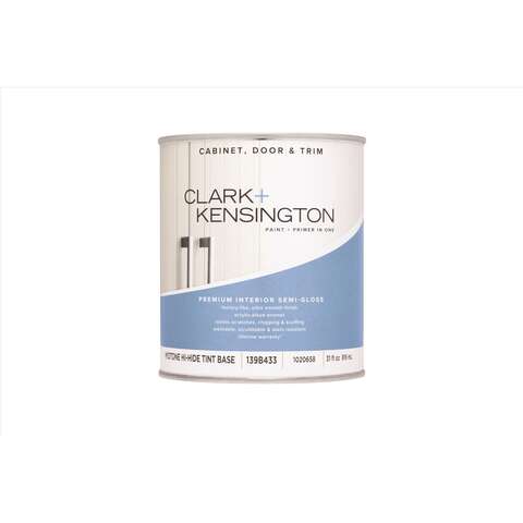 Clark+Kensington Semi-Gloss Tint Base Mid-Tone Base Cabinet/Door/Trim Paint Interior 1 qt, Pack of 4