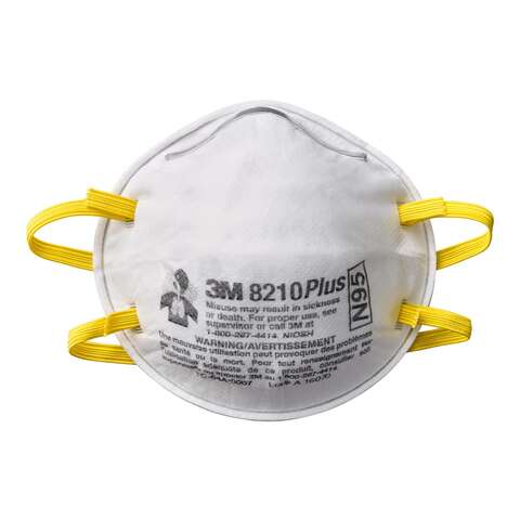 3M N95 Paint Prep Cup Disposable Respirator White One Size Fits Most 20 pk