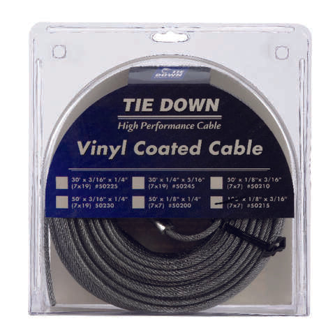 Tie Down Engineering Vinyl Coated Galvanized Steel 1/8 in. D X 100 ft. L Aircraft Cable