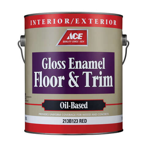 Ace Gloss Red Oil-Based Floor Paint 1 gal, Pack of 4