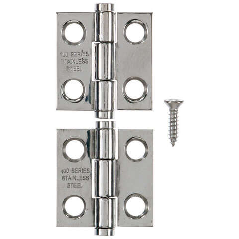 Ace .9 in. W X 1 in. L Stainless Steel Silver Stainless Steel Narrow Hinge 2 pk