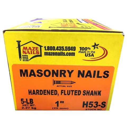 Maze 1 in. Masonry Heat Treated Carbon Steel Nail Flat Head 5 lb