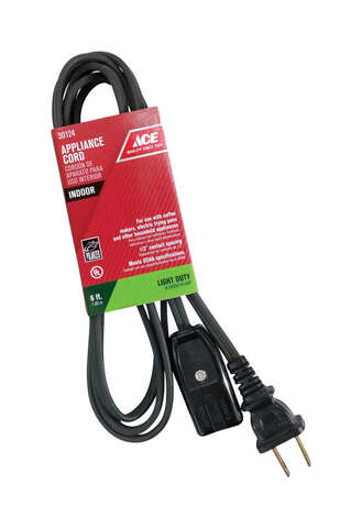 Ace 18/2 HPN 125 V 6 ft. L Appliance Cord