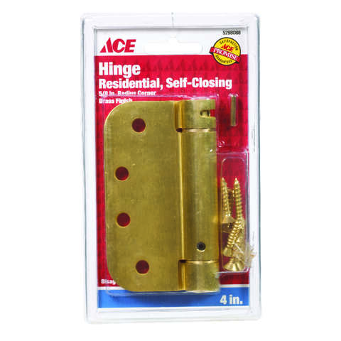 Ace 4 in. L Satin Brass Self Closing Hinge 1 pk