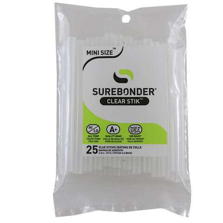 Surebonder .27 in. D X 4 in. L All Purpose Mini Glue Sticks Clear 25 pk, Pack of 5