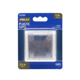 Projex Plastic Caster Cup Clear Square 1-7/8 in. W X 1-7/8 in. L 4 pk