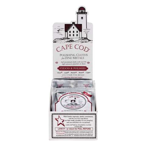 Cape Cod Vanilla Scent Fine Metal Cleaner and Polish 0.53 oz Cloth, Pack of 36