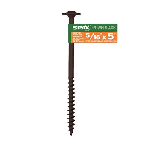 SPAX PowerLags 5/16 in. X 5 in. L Washer High Corrosion Resistant Carbon Steel Lag Screw 1 pk, Pack of 25